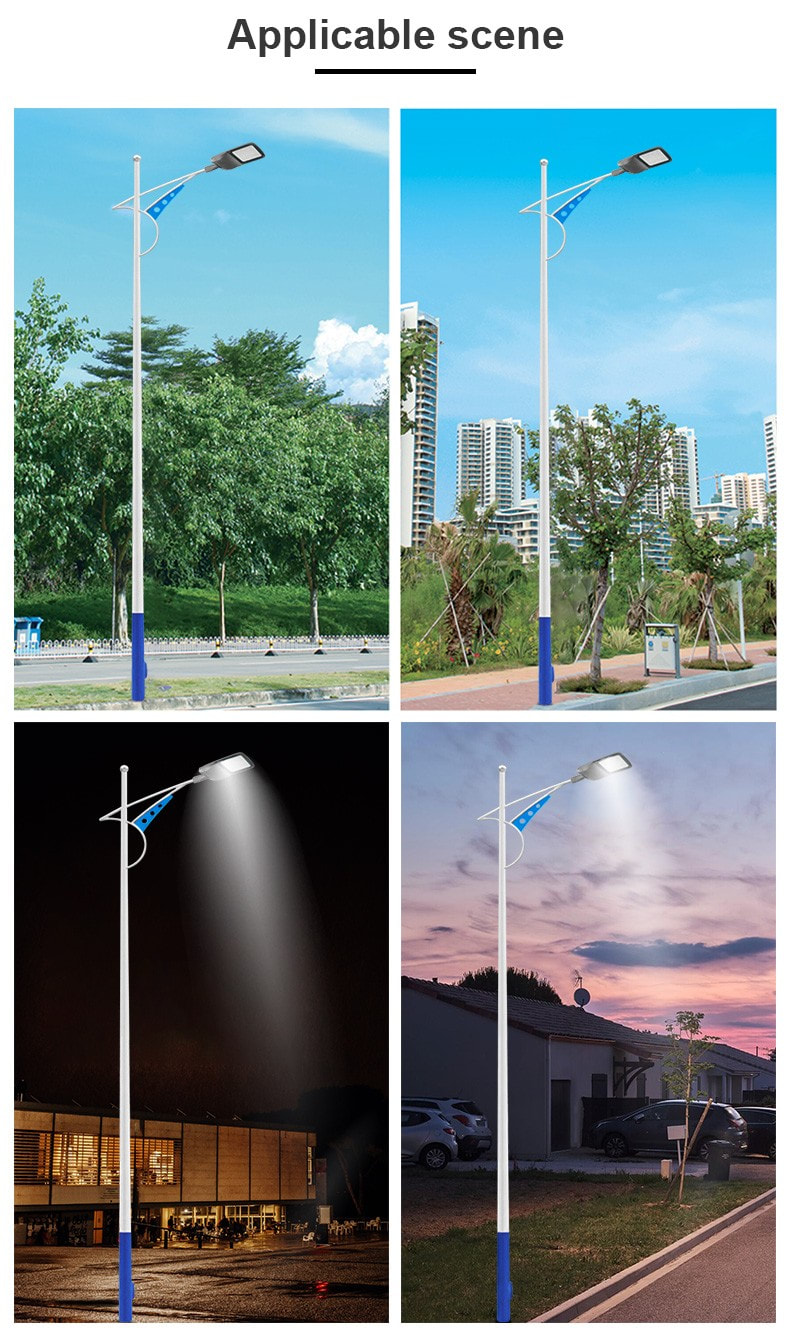 Display of light poles in different scenarios.