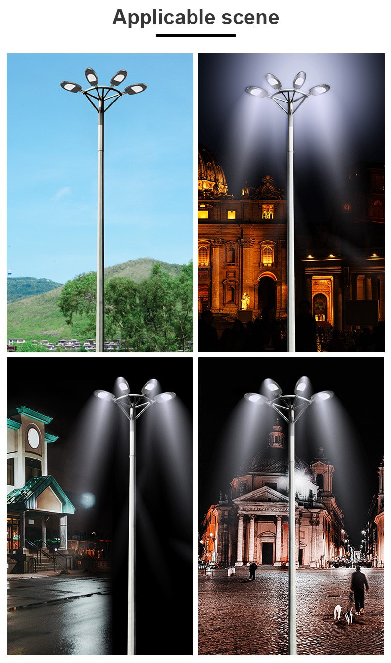 Comparison diagram of light pole display in different scenarios.